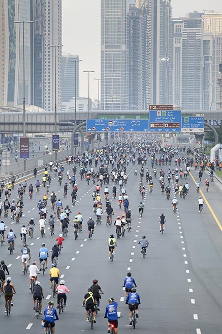 35,000 درّاج يقطعون مسافة تزيد على 546,000 كم في "تحدّي دبي للدرّاجات الهوائية"